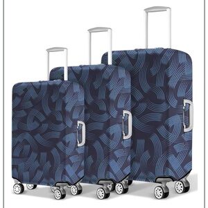 3 Blue Luggage Covers for Suitcase Protector Anti Scratch Washable, Size S+M+L